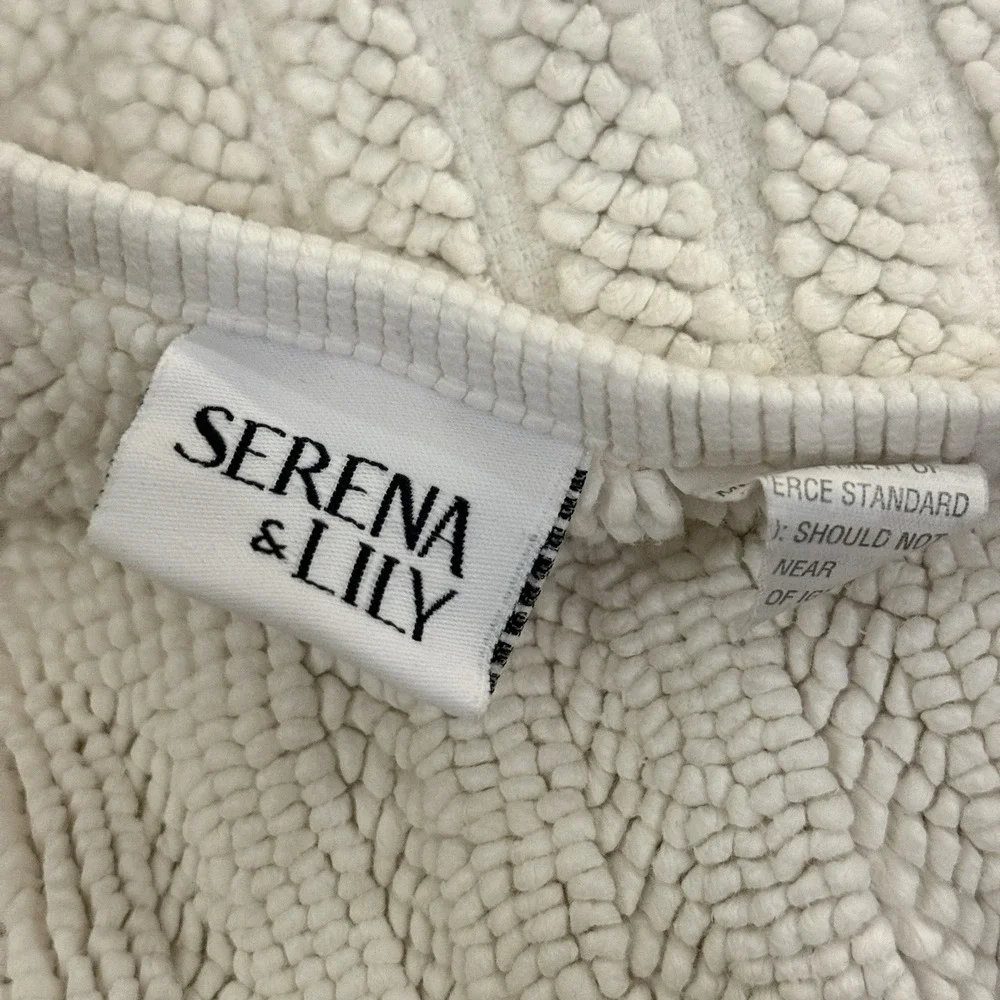 Serena and Lily Guerneville Bath Rug,  20 x 31 white plush elevated
